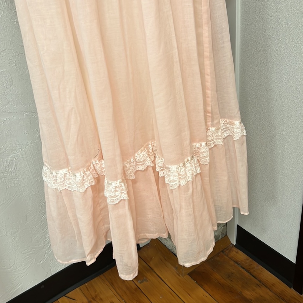 Vintage Gunne Sax Corset Long Sleeve Pink Maxi Dress - Picture 7 of 16